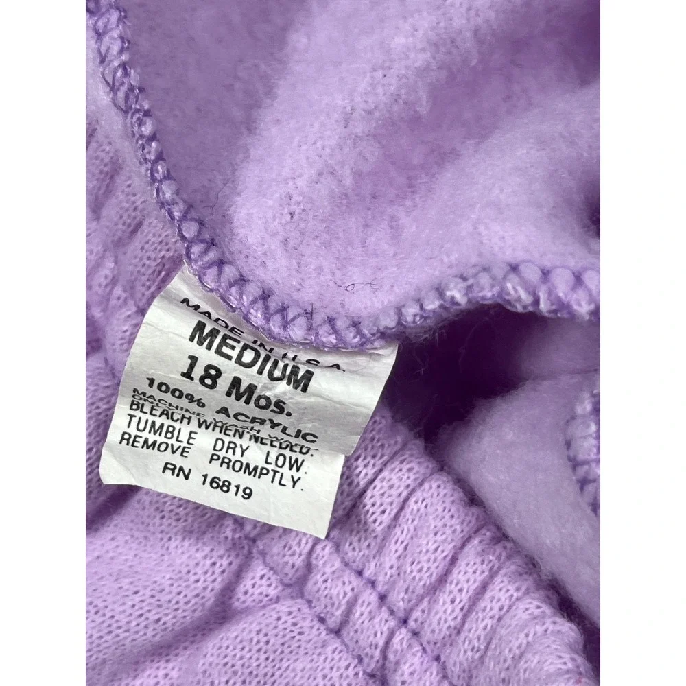 Vintage‎ Downhill Snow Bunny Fleece Sweatsuit Set Purple Pink 18 Months